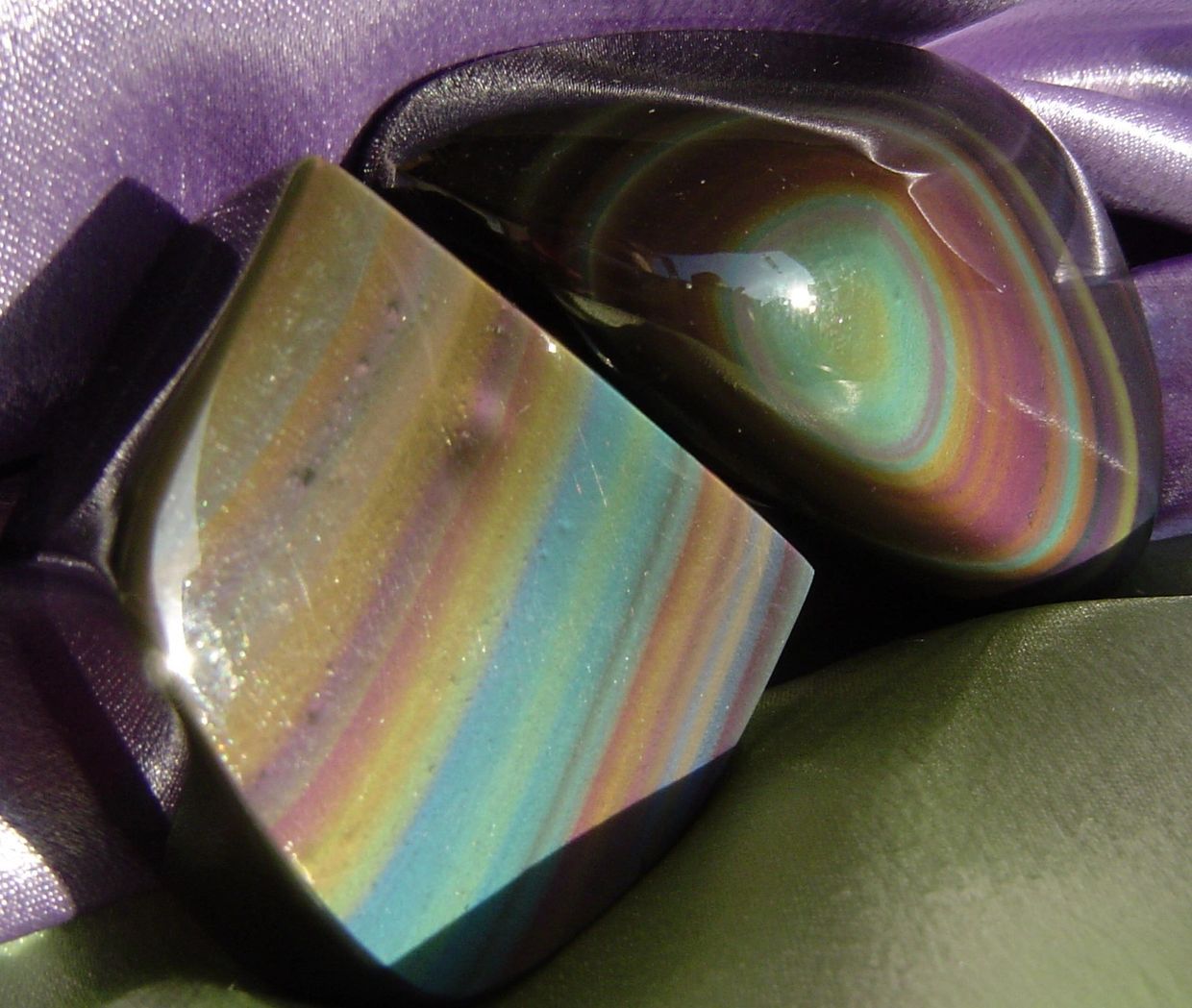 Rainbow Obsidian namesake piece akin to our desire of offering varied colored natural stones to you