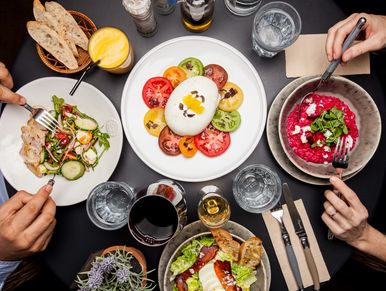 Lunch with new friends during Miami Beach Food Tour.