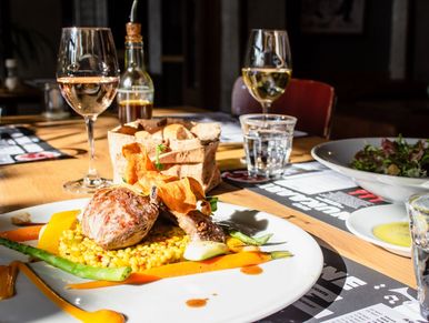 Eating early dinner at Dupont Food Tour.