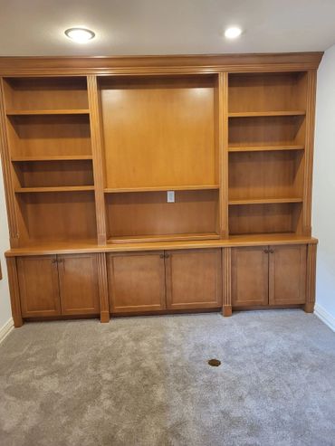 Library bookshelves in residential home