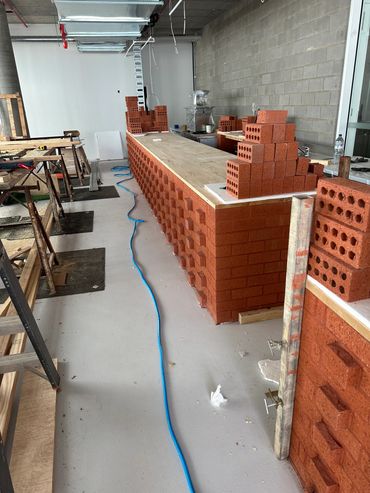 Building benches and seating for a cafe we also did the carpentry