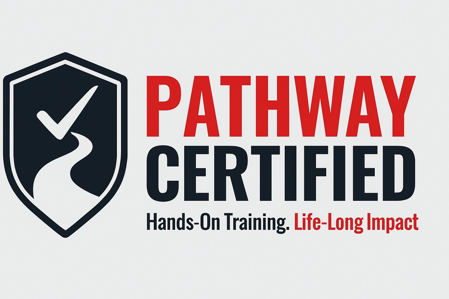 Pathway Certified logo with a shield and path symbol.