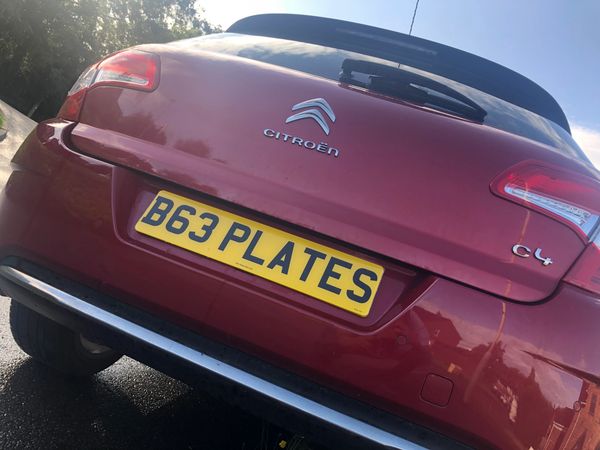 Rear number plates from B63 Plates