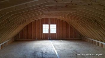 Upstairs of 2 story Gambrel Garage