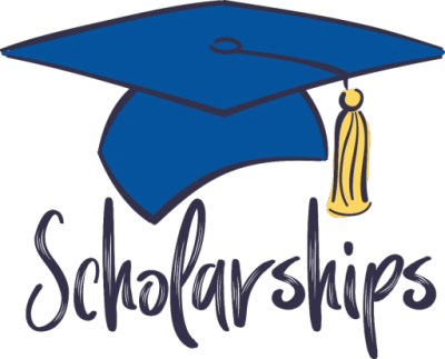 Graduation cap with the word Scholarships.