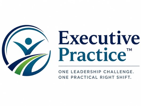 Executive Practice logo with tagline about leadership.