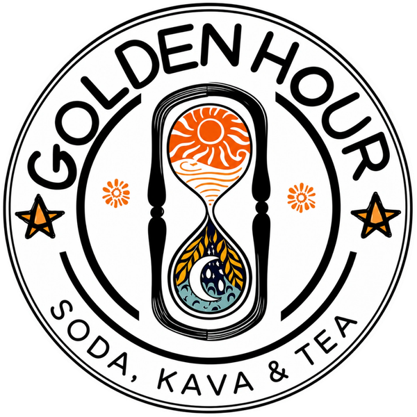 Logo for Golden Hour Soda, Kava & Tea.