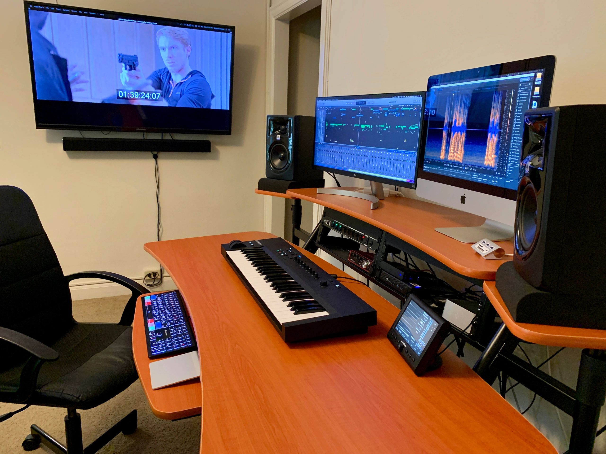 Audio post production workstation