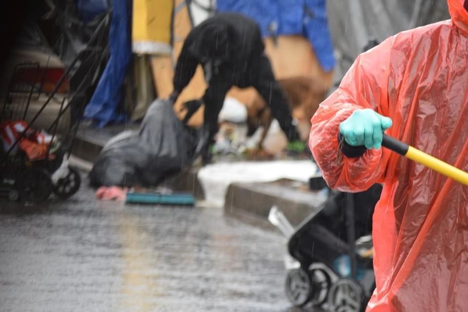 UON , Removing Trash from Homeless encampment, providing hygiene supplies, new tents and canopy's.