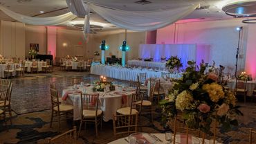 DJay 360 wedding setup and up-lighting (uplighting).