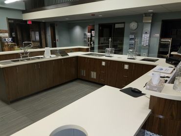 New countertops, sink, and icemaker for a gym in Central, PA.