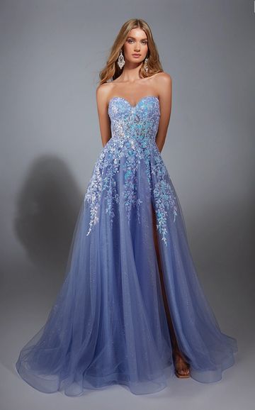 Aerie Couture prom 293 flowy floral ballgown dance formal 2026 2027 strapless fairytale