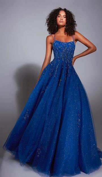 Alyce Paris 61824 prom ballgown glitter floral beading tulle skirt