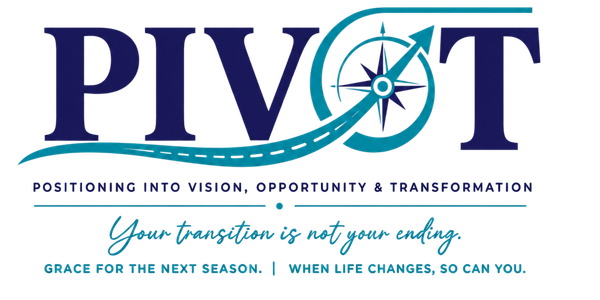 Logo for PIVOT, emphasizing vision, opportunity, and transformation.