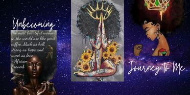 Empowering art celebrating Black womanhood and self-love.