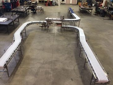 Radius Modular Belt Conveyors Stainless Steel 304 