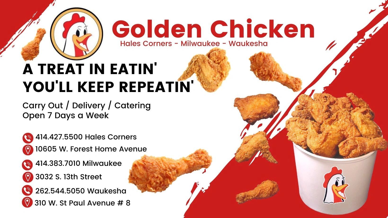 Fried Chicken in Milwaukee for carry out or delivery. Offering online ordering.