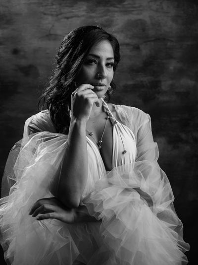 Elegant black and white boudoir portrait serving Ponte Vedra Beach, Florida.