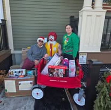 Dropping off a bunch of gifts to the Ronald McDonald House in Albany