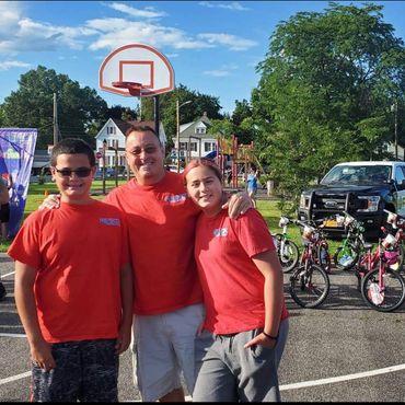 Enjoying the National Night Out in Shawangunk. The kids donated brand new bikes to the kids in town