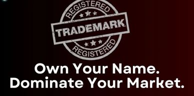 Registered trademark stamp with motivational business text.