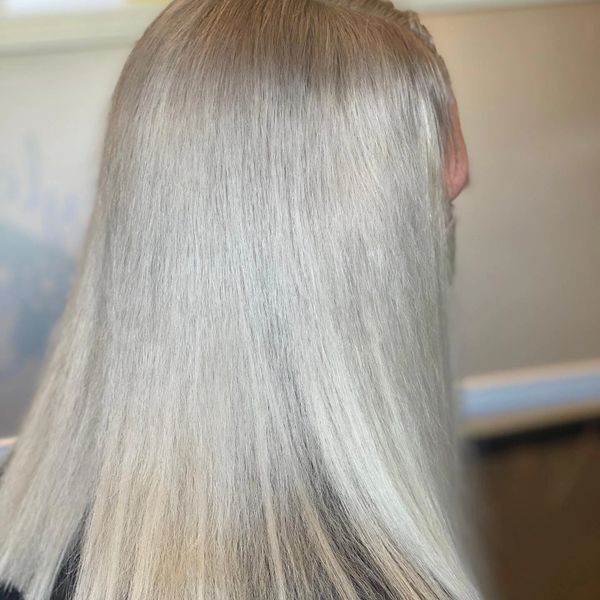 platinum blonde with fusion keratin bond hair extensions
