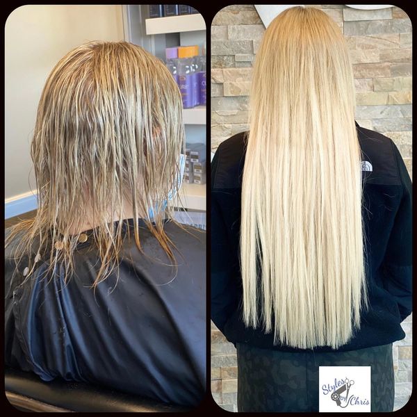 24" hair extensions with a full highlight