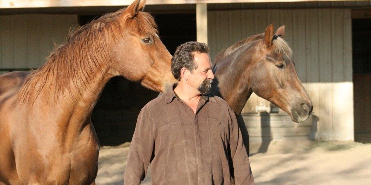 Robert Bruno and two of his rescues.
