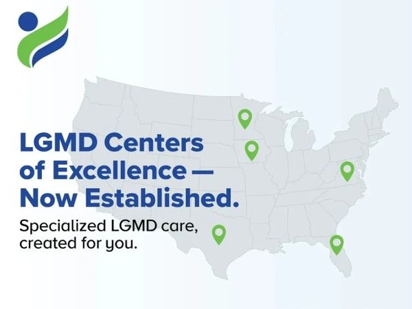 Map showing LGMD Centers of Excellence locations across the U.S.