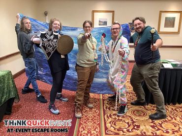 escape room group photo narhwal fighting role playing banner wizard pajamas onesie