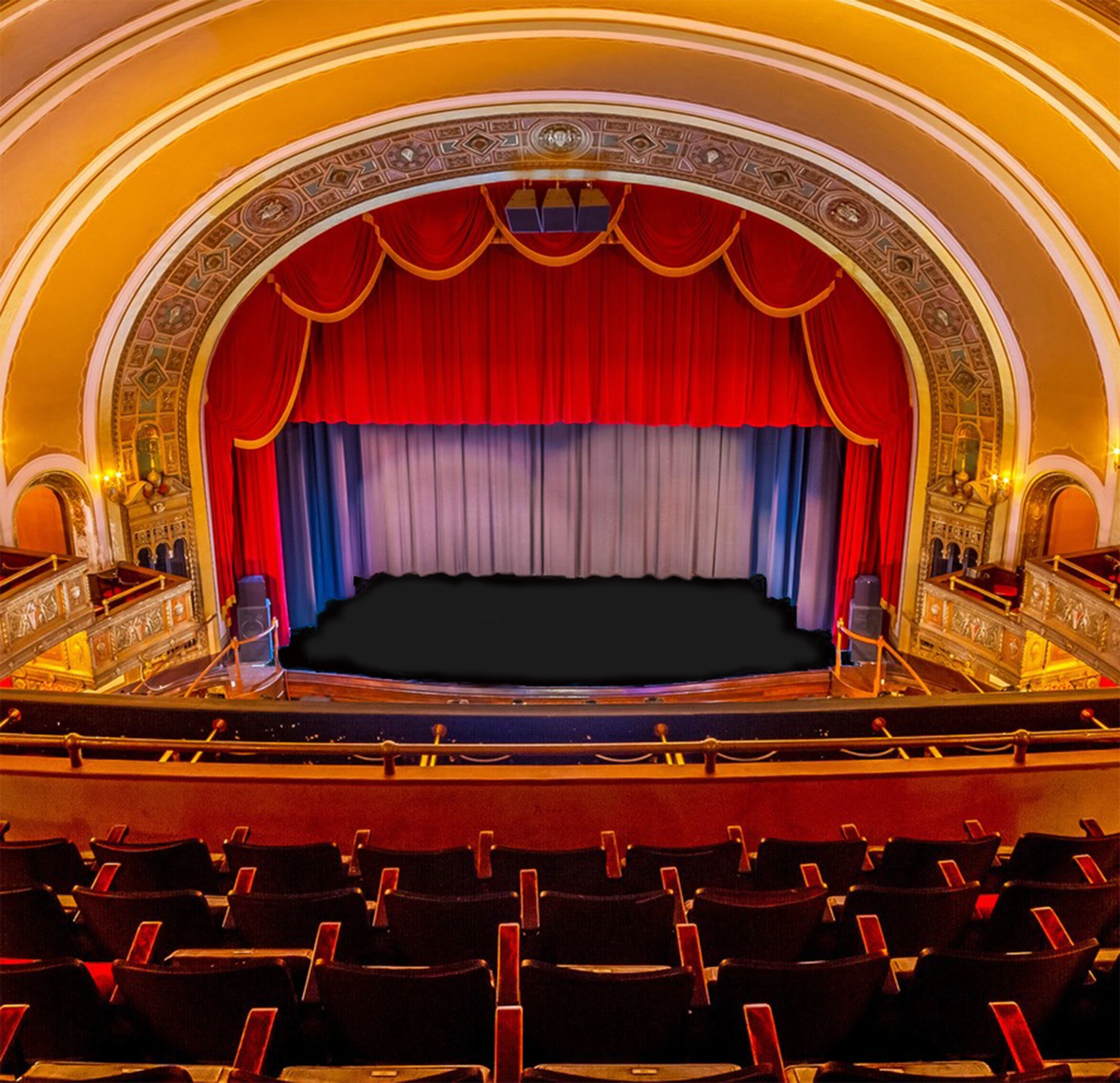 The stage at The Murphy Theatre in Wilmington, Ohio