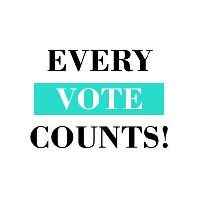 Every vote counts message with highlight.