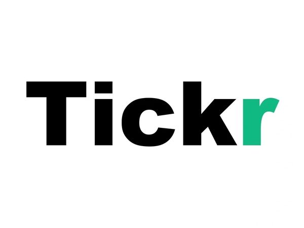 Logo displaying the word 'Tickr' with a green 'r'.