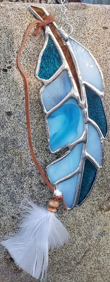 stained glass feather silver solder