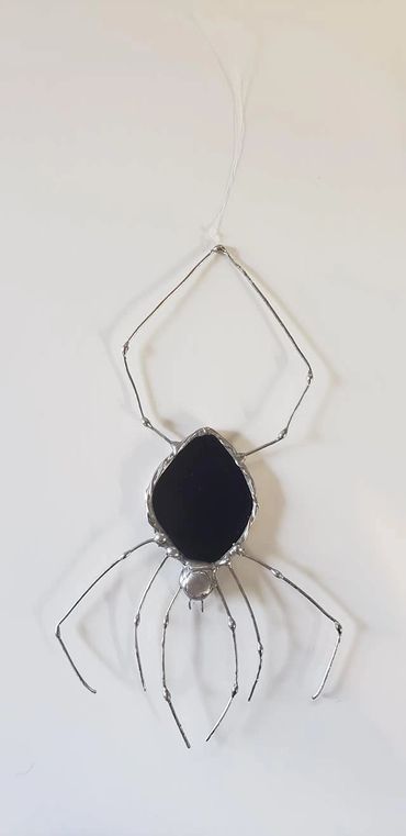 Stained glass purple spider