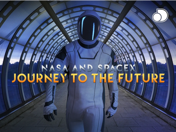nasa and spacex journey to the future poster logo warner brothers discovery discovery+ Science