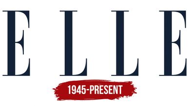 Logo of ELLE magazine with years 1945 to present.