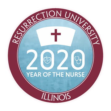 2020 Year of the Nurse logo by Resurrection University Illinois.