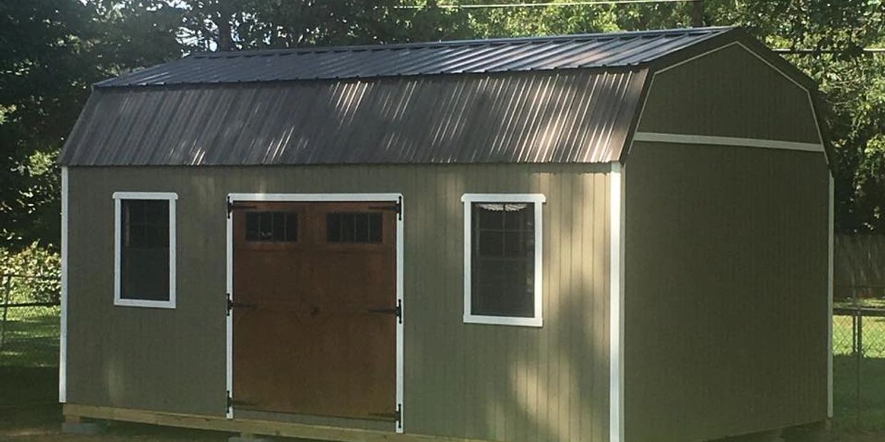 This Model Shed has Carriage House Doors