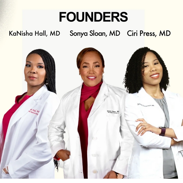 Founders of National Black Women Physicians' Day, Drs. Kanisha Hall, Sonya Sloan, and Ciri Press.