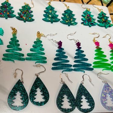 Christmas Tree earrings.