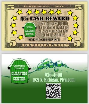 The Country Charm Cleaning Center Rewards program.