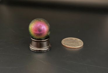 Resin "crystal ball": both base and sphere are hand-cast