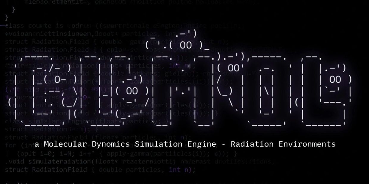 ASCII art spelling 'LAMPIRNOL' with subtitle about molecular dynamics simulation engine.