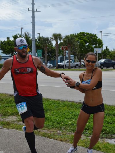 passing the baton during the relay of the keys 100