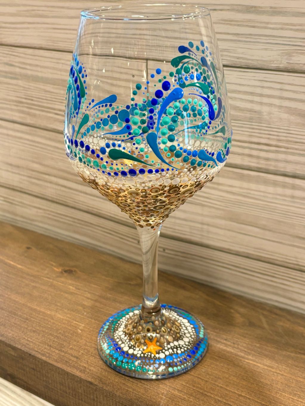 venutra harbor, seas the day, ocean decor, beach decor, beach vibes, hand painted, wine glass