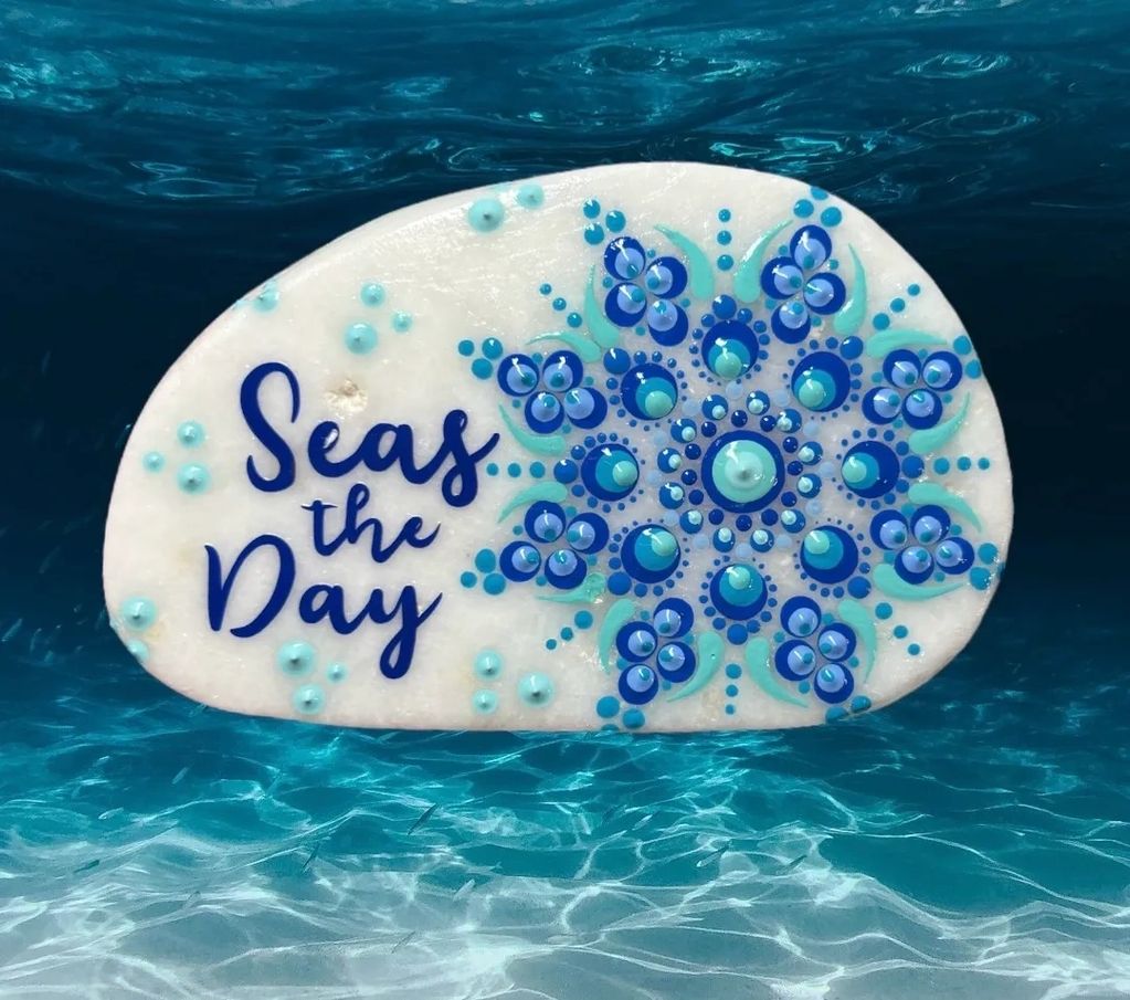 venutra harbor, seas the day, ocean decor, beach decor, beach vibes, hand painted, mandala