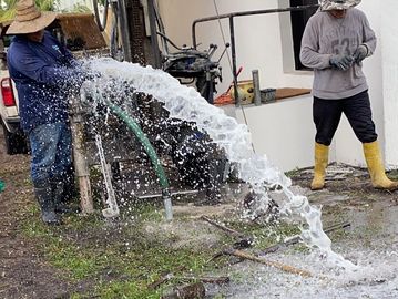 Drilling a Well for a new sprinkler system.