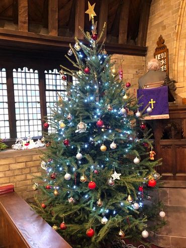 Our sparkling Christmas tree at St Chad, Hopwas