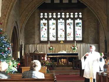 Holy Communion at St Chad's Hopwas on Christmas Morning.
